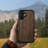Кожаная накладка Stenk WoodBacker для Apple iPhone 16 Plus Черный