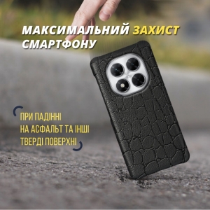 Шкіряна накладка Stenk Reptile Cover для Xiaomi Poco X7 Чорний