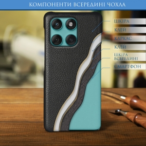 Кожаная накладка Stenk Cover для Motorola Edge 60 Fusion Черный