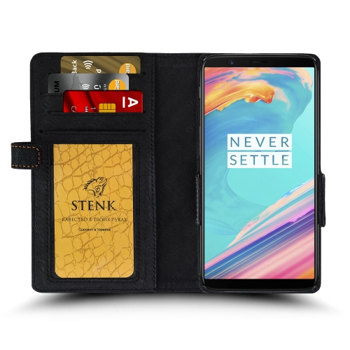 чехол-книжка на OnePlus 5T Черный Stenk Wallet фото 2