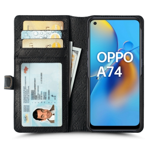 чехол-кошелек на OPPO A74 Черный Stenk Premium Wallet фото 2