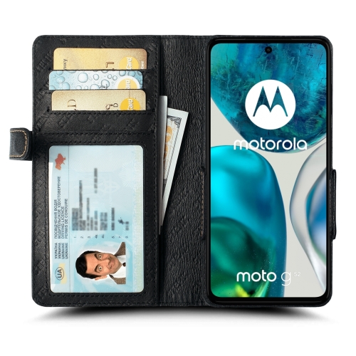 чехол-книжка на Motorola Moto G52 Черный Stenk Wallet фото 2