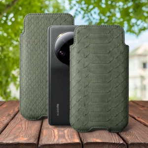 Футляр Stenk Sportage Python для Xiaomi 13 Ultra Оливковый
