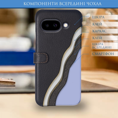 чохол-книжка на Google Pixel 9a Чорний Stenk Premium фото 5