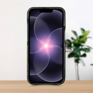 Кожаная накладка Stenk WoodBacker для Apple iPhone 17e Черный