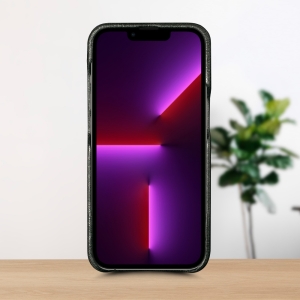 Шкіряна накладка Stenk WoodBacker для Apple iPhone 13 Pro Max Чорна