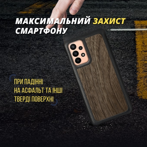 бампер на Samsung Galaxy A23 Чорний Stenk WoodBacker фото 3