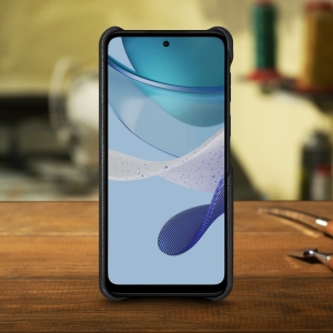 Кожаная накладка Stenk Cover для Motorola Moto G (2023) Чёрная