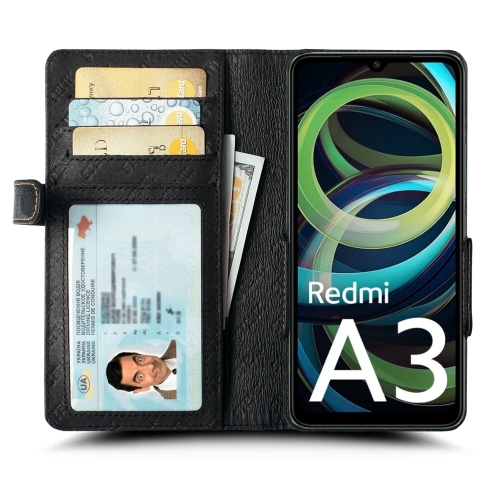 чехол-книжка на Xiaomi Redmi A3 Черный Stenk Wallet фото 2