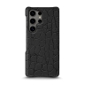 Кожаная накладка Stenk Reptile Cover для Samsung Galaxy S23 Ultra Чёрная