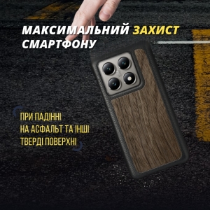 Шкіряна накладка Stenk WoodBacker для Xiaomi 14T Pro Чорний