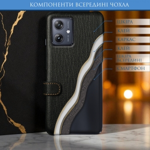 Чехол книжка Stenk Premium для Motorola Moto G54 Чёрный