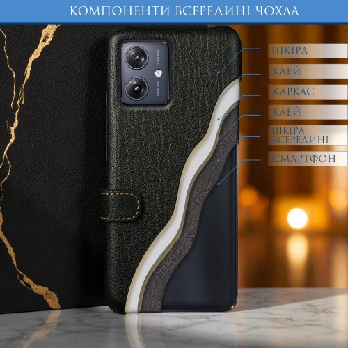 чохол-книжка на Motorola Moto G54 Чорний Stenk Premium фото 5