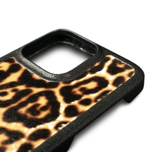 Шкіряна накладка Stenk ExBacker для Apple iPhone 15 Pro Max Леопард поні