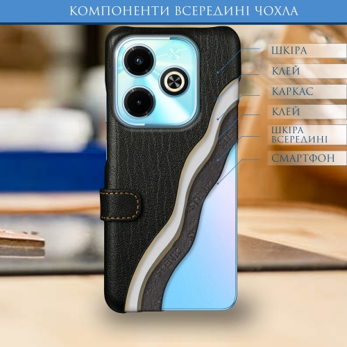 чехол-книжка на Infinix Hot 40i Черный Stenk Premium фото 5