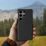 Кожаная накладка Stenk Cover для Samsung Galaxy S23 Ultra Чёрная