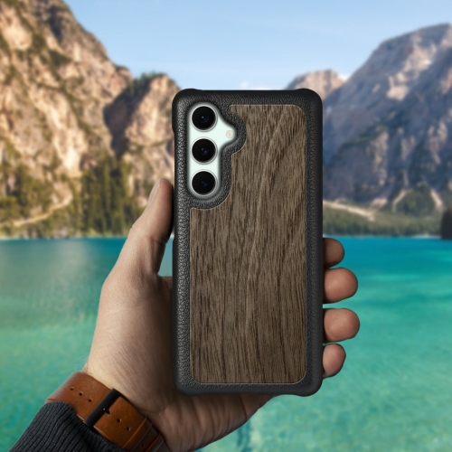 бампер на Samsung Galaxy S24 FE Черный Stenk WoodBacker фото 4