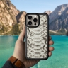 Кожаная накладка Stenk ExBacker Python Scales для Apple iPhone 15 Pro Max Натуральный