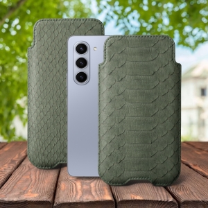 Футляр Stenk Sportage Python для Samsung Galaxy Fold 5 Оливковий