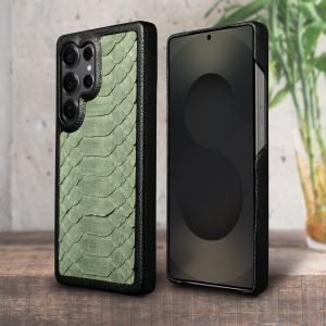 Накладка Stenk ExBacker Python Scales для Samsung Galaxy S25 Ultra Olive