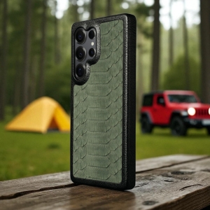 Накладка Stenk ExBacker Python Scales для Samsung Galaxy S25 Ultra Olive