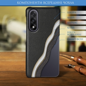 Кожаная накладка Stenk Cover для OnePlus Nord 5 Черный