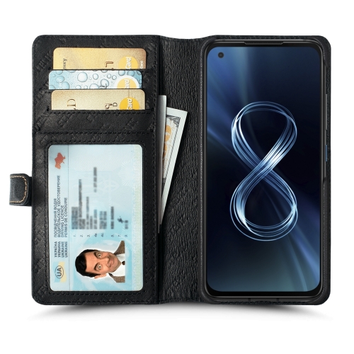 чехол-кошелек на ASUS ZenFone 8 Черный Stenk Premium Wallet фото 2