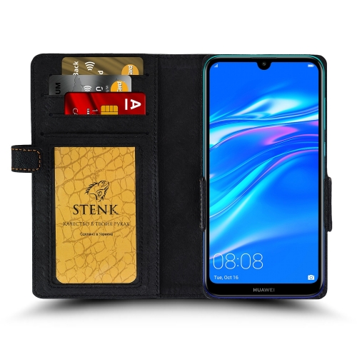 чохол-книжка на Huawei Y7 (2019) Чорний Stenk Wallet фото 2