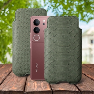 Футляр Stenk Sportage Python для Vivo V29 Оливковый