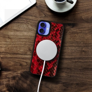 Накладка SkinBacker Mini Python Scales для Apple iPhone 16 Червоний