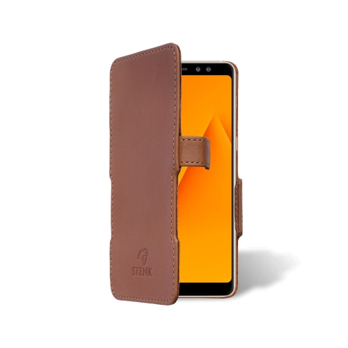 чехол-книжка на Samsung Galaxy A8+ (2018) Светло-коричневый Stenk Prime фото 1