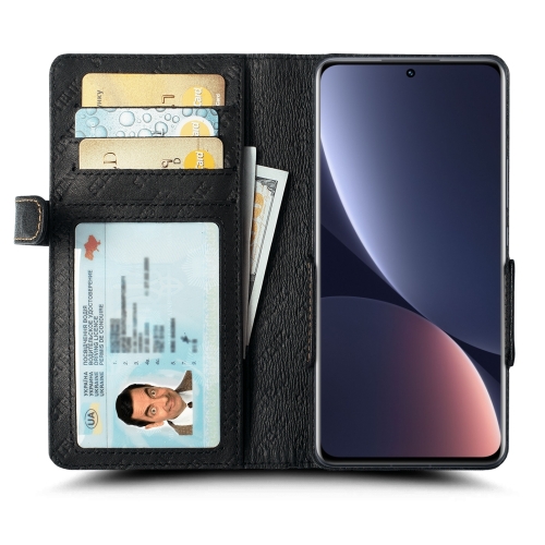 чехол-книжка на Xiaomi 12 Pro 5G Черный Stenk Wallet фото 2
