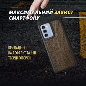 Кожаная накладка Stenk WoodBacker для ZTE Blade V40 Чёрная