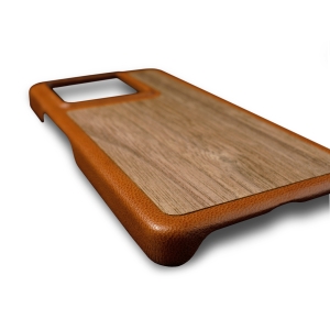 Шкіряна накладка Stenk WoodBacker для Infinix Note 30 Pro Тютюн