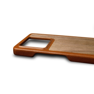 Шкіряна накладка Stenk WoodBacker для Infinix Note 30 Pro Тютюн