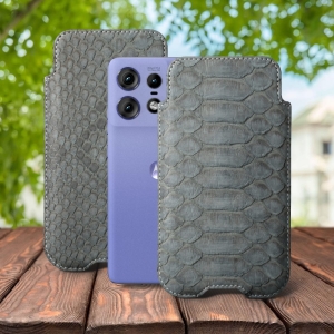 Футляр Stenk Sportage Python для Motorola Edge 50 Pro Серый