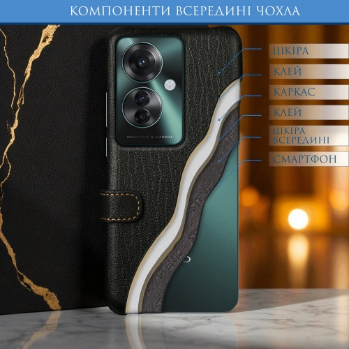 чехол-книжка на OPPO Reno11 F Черный Stenk Premium фото 5