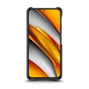 Шкіряна накладка Stenk Cover для Xiaomi Poco F3 Чорна