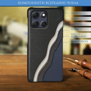 Кожаная накладка Stenk Cover для Motorola Moto G86 Черный