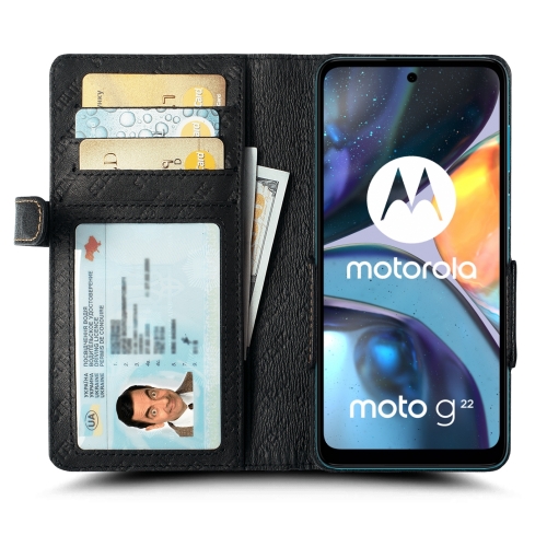 чехол-книжка на Motorola Moto G22 Черный Stenk Wallet фото 2