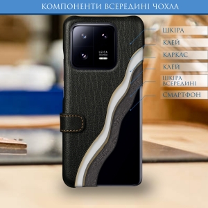 Чехол книжка Stenk Premium для Xiaomi 13 Pro Чёрный