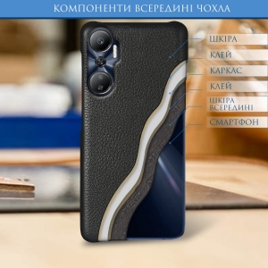 Шкіряна накладка Stenk Cover для Infinix Hot 20 Чорна
