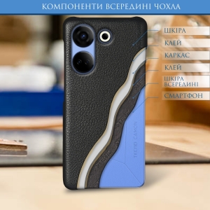 Шкіряна накладка Stenk Cover для TECNO Camon 20 Pro Чорна