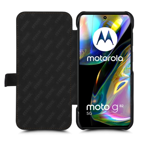 чехол-книжка на Motorola Moto G82 Черный Stenk Premium фото 2