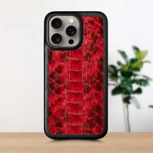 Кожаная накладка Stenk ExBacker Python Scales для Apple iPhone 15 Pro Красный