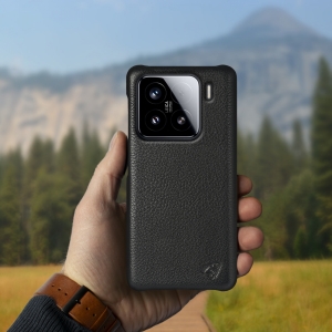 Кожаная накладка Stenk Cover для Xiaomi 15 Чёрный