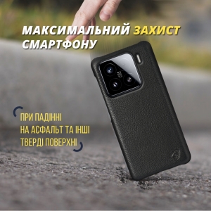 Кожаная накладка Stenk Cover для Xiaomi 15 Чёрный
