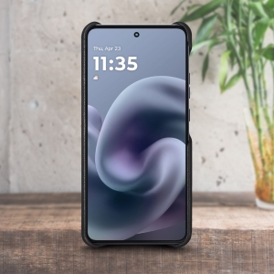 Кожаная накладка Stenk Cover для Motorola Moto G86 Power Черный