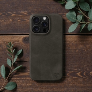 Накладка Stenk Cover Crazy Horse для iPhone 16 Pro Сірий