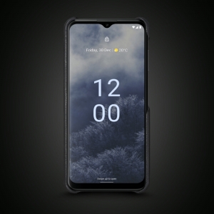 Шкіряна накладка Stenk WoodBacker для Nokia G60 Чорна